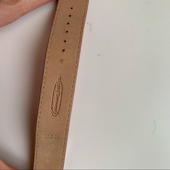 Auth Fossil pink leather “a” bracelet cuff - Picture 5 of 10